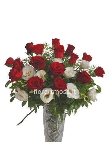 Bouquet di rose e Lisianthus